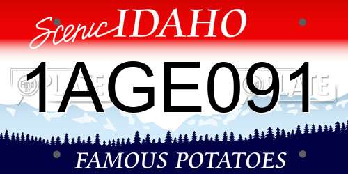 1AGE091 Idaho License Plate