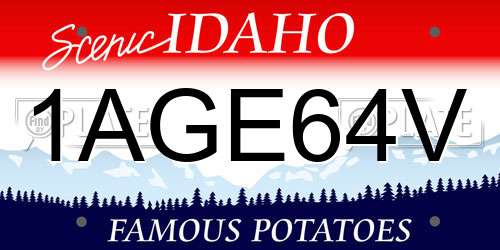 1AGE64V Idaho License Plate