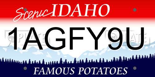 1AGFY9U Idaho License Plate