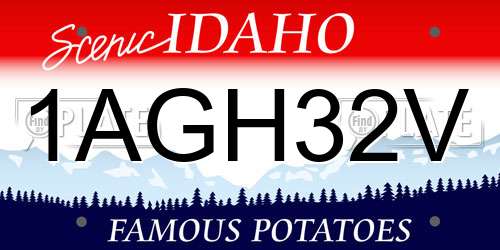 1AGH32V Idaho License Plate