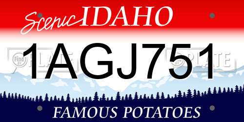 1AGJ751 Idaho License Plate