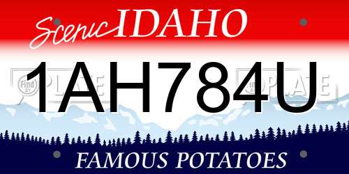 1AH784U Idaho License Plate