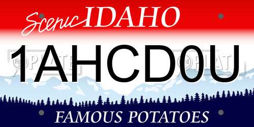 1AHCD0U Idaho License Plate