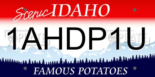 1AHDP1U Idaho License Plate