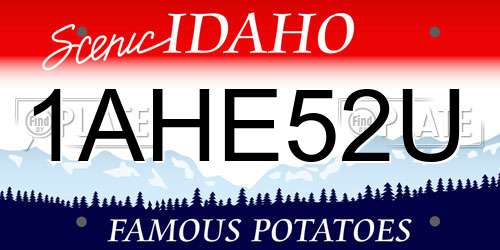 1AHE52U Idaho License Plate