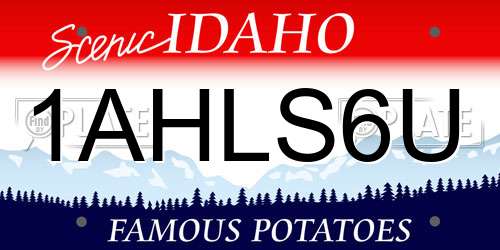 1AHLS6U Idaho License Plate