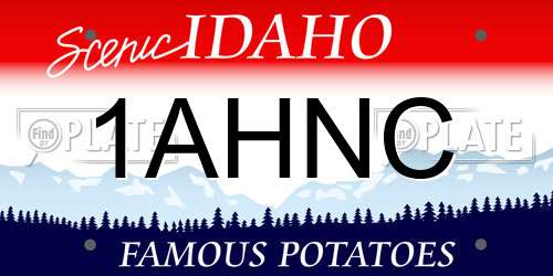 1AHNC Idaho License Plate