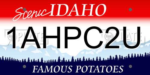 1AHPC2U Idaho License Plate