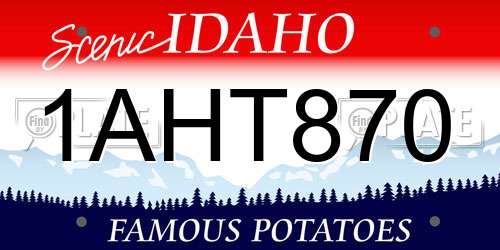 1AHT870 Idaho License Plate
