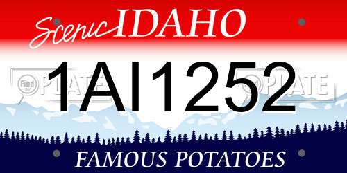 1AI1252 Idaho License Plate