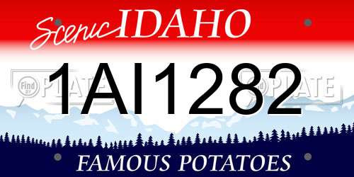 1AI1282 Idaho License Plate