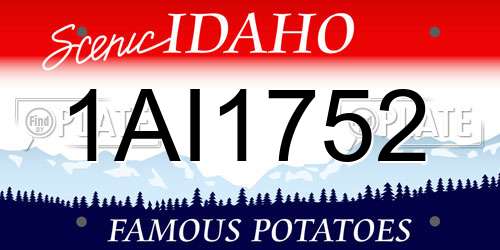 1AI1752 Idaho License Plate