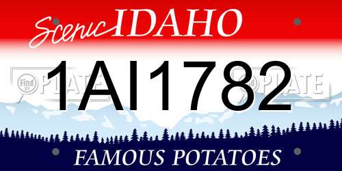 1AI1782 Idaho License Plate