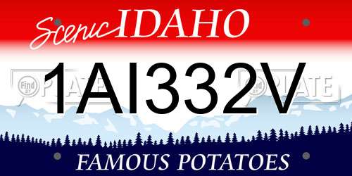 1AI332V Idaho License Plate