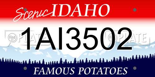 1AI3502 Idaho License Plate