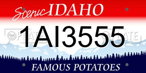 1AI3555 Idaho License Plate