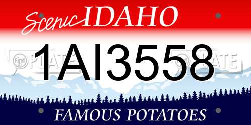 1AI3558 Idaho License Plate