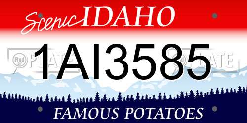 1AI3585 Idaho License Plate