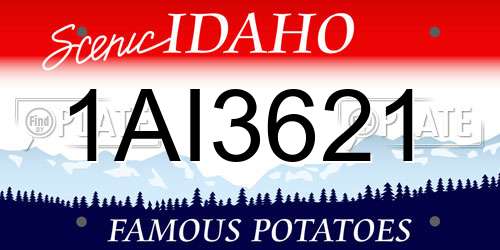 1AI3621 Idaho License Plate
