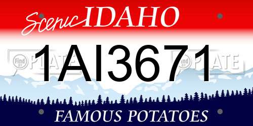 1AI3671 Idaho License Plate