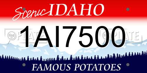 1AI7500 Idaho License Plate
