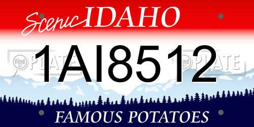 1AI8512 Idaho License Plate