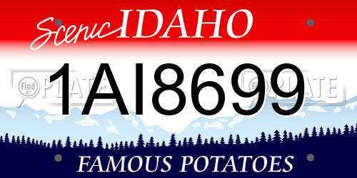 1AI8699 Idaho License Plate