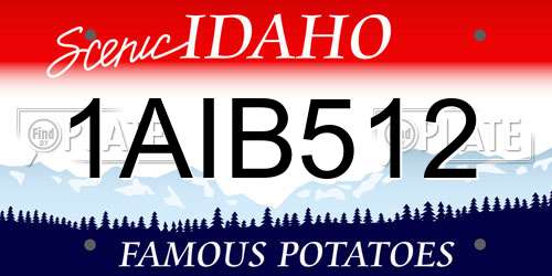 1AIB512 Idaho License Plate