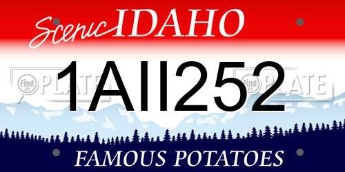 1AII252 Idaho License Plate
