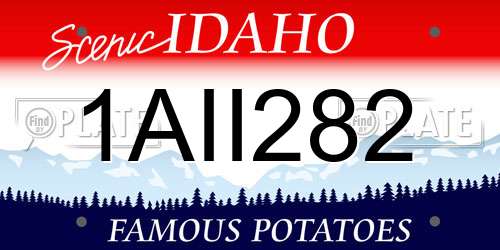 1AII282 Idaho License Plate