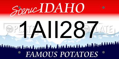 1AII287 Idaho License Plate