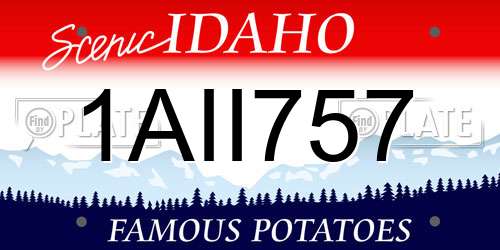 1AII757 Idaho License Plate