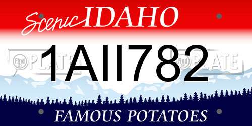 1AII782 Idaho License Plate