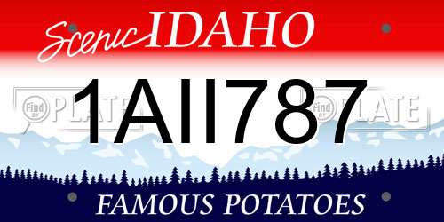 1AII787 Idaho License Plate