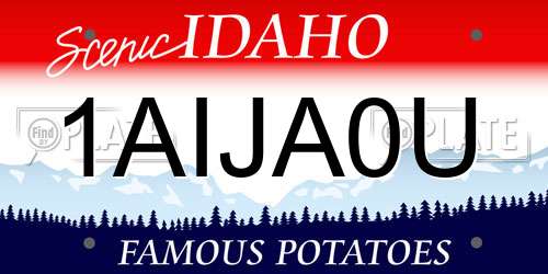 1AIJA0U Idaho License Plate