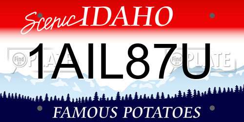 1AIL87U Idaho License Plate