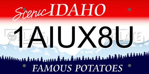 1AIUX8U Idaho License Plate