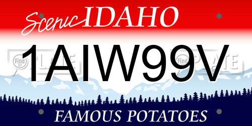 1AIW99V Idaho License Plate