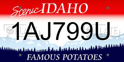 1AJ799U Idaho License Plate