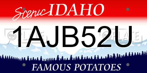 1AJB52U Idaho License Plate