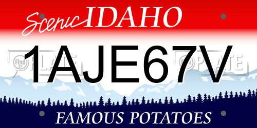 1AJE67V Idaho License Plate