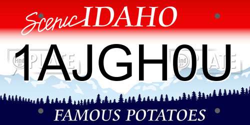 1AJGH0U Idaho License Plate