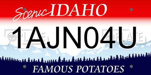 1AJN04U Idaho License Plate