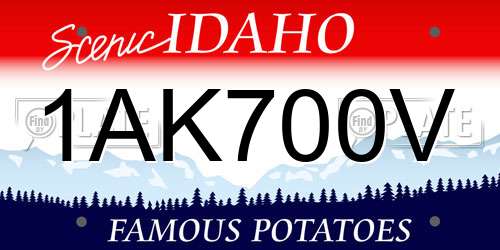 1AK700V Idaho License Plate