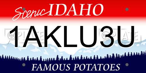 1AKLU3U Idaho License Plate