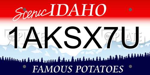 1AKSX7U Idaho License Plate