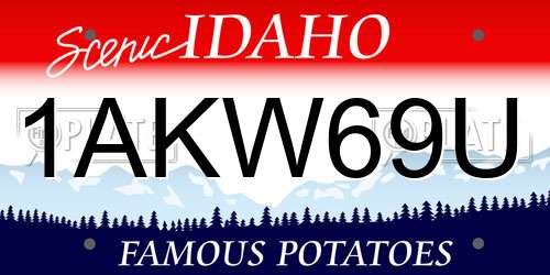 1AKW69U Idaho License Plate