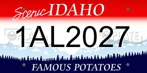 1AL2027 Idaho License Plate