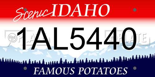 1AL5440 Idaho License Plate