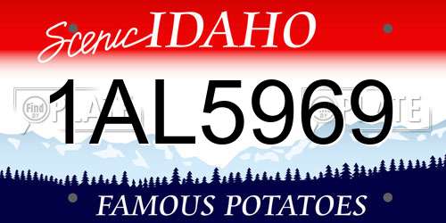 1AL5969 Idaho License Plate